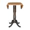 International Concepts Round Round 42 in. Dual Drop Leaf Bar Height Dining Table - Hickory/Washed Coal, 42 in W, 42 in L K45-42DPT-6B-2 - alternate 7